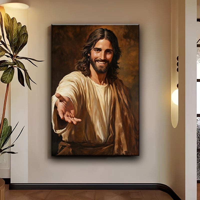 Jesus Reaches Out To You Modern Canvas Wall Art With A Wooden Frame, Perfect For Decorating The Living Room, Office, Or Hallway, And An Ideal Choice For Christmas And Holiday Gifts.