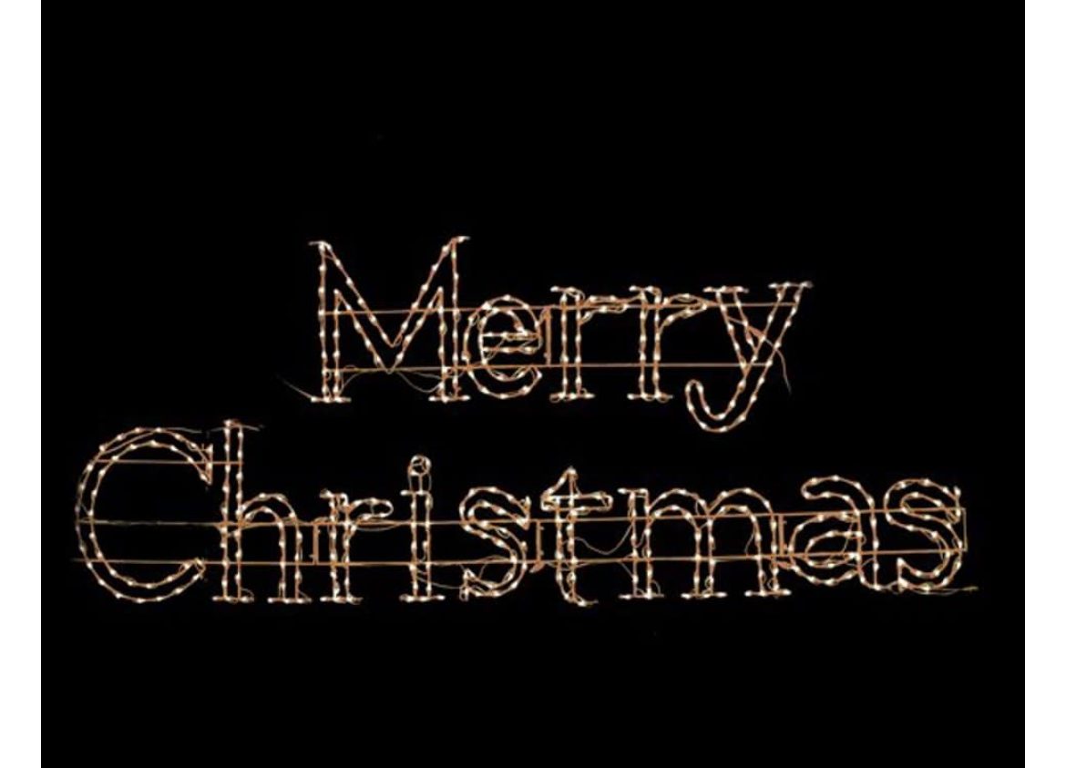 Merry Christmas Warm White 18ft