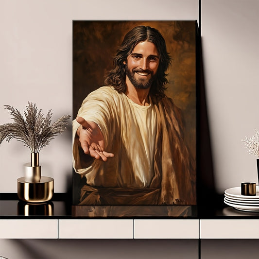 Jesus Reaches Out To You  Modern Canvas Wall Art With A Wooden Frame, Perfect For Decorating The Living Room, Office, Or Hallway, And An Ideal Choice For Christmas And Holiday Gifts.