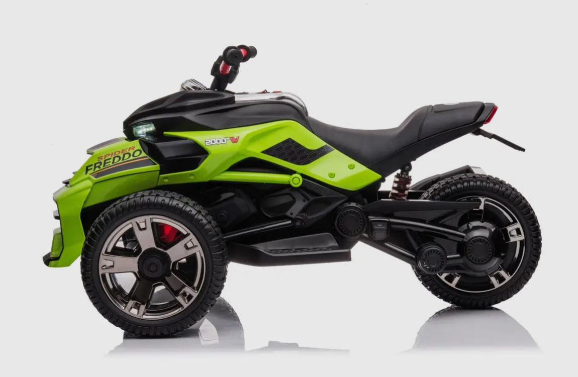 24 volt spider 2 seater Ride-on 3 wheel motorcycle.