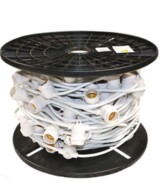 E26 Bistro Cord 330ft 24in Spacing (White, No Drop)