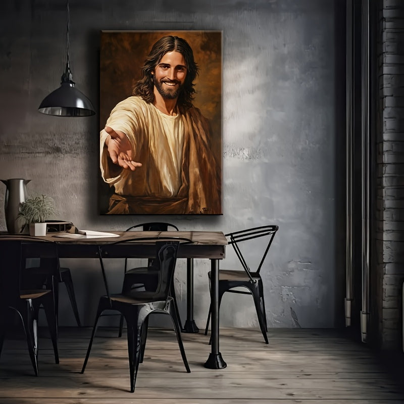 Jesus Reaches Out To You  Modern Canvas Wall Art With A Wooden Frame, Perfect For Decorating The Living Room, Office, Or Hallway, And An Ideal Choice For Christmas And Holiday Gifts.