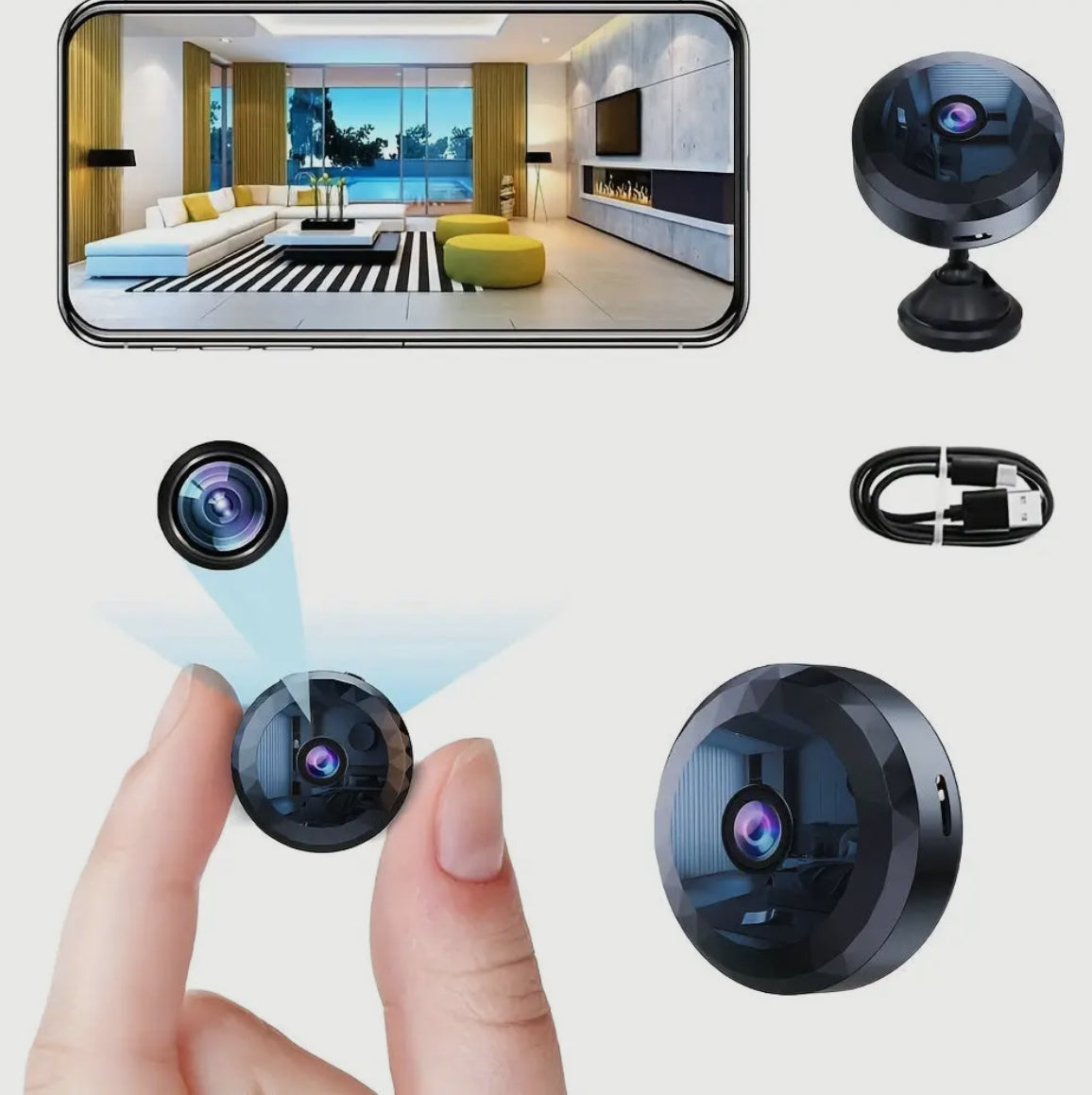 Wireless mini HD WiFi security cameras. 🎥