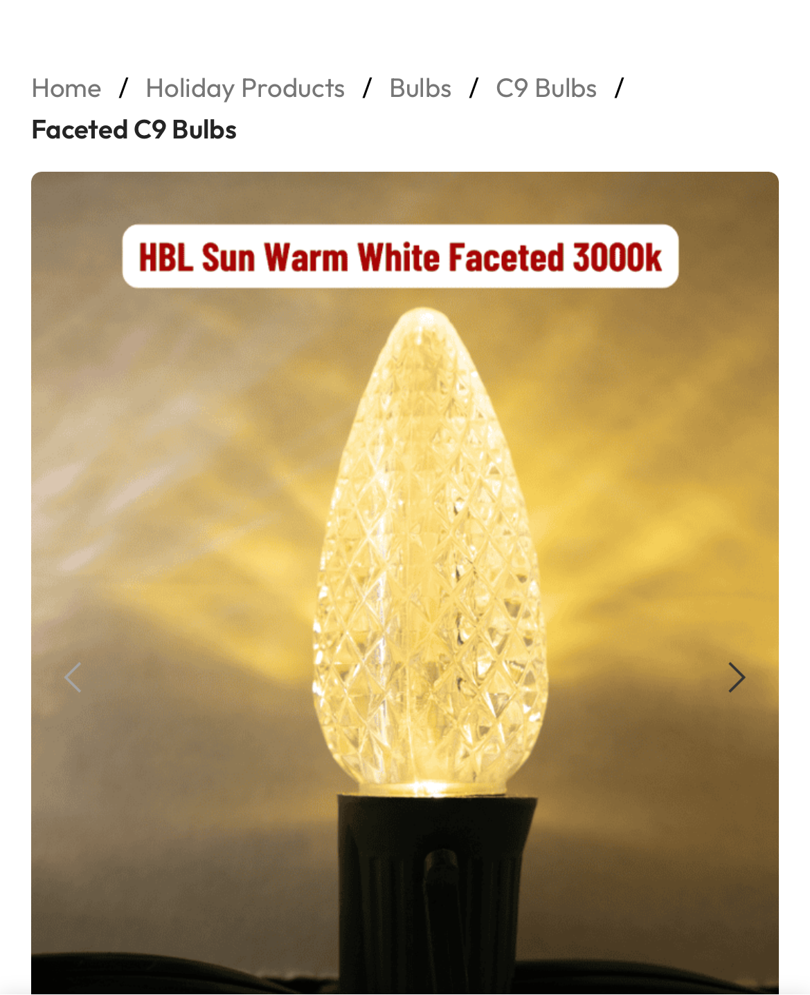 C9 Sun Warm White Twinkle Faceted