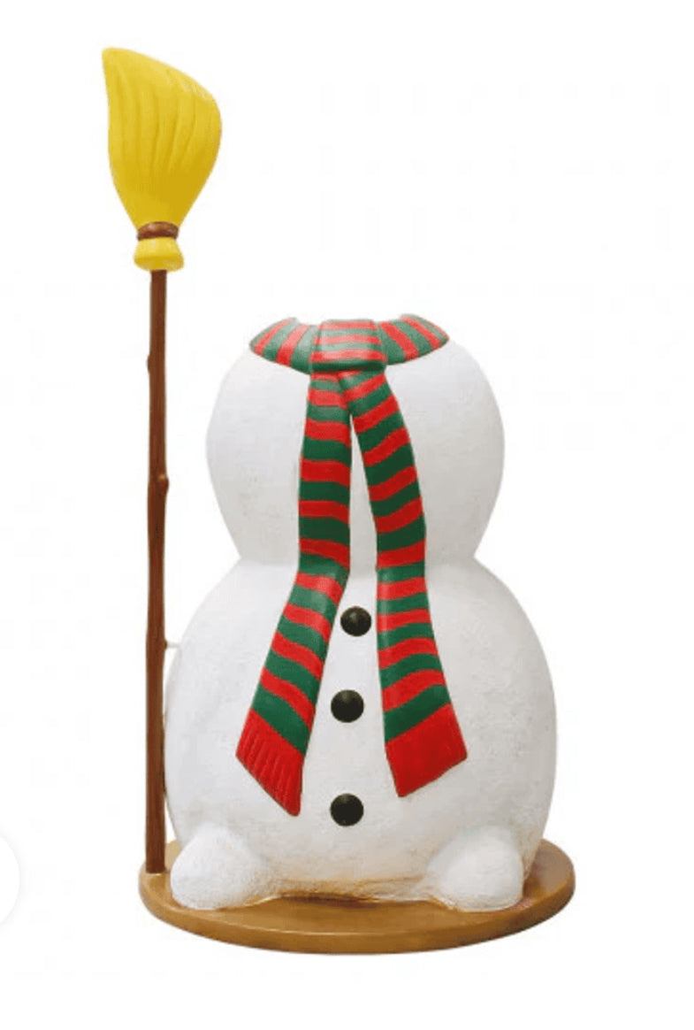Snowman with Broom Photo Op 56in