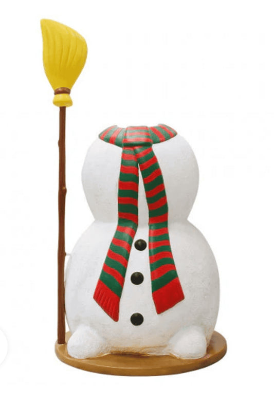 Snowman with Broom Photo Op 56in