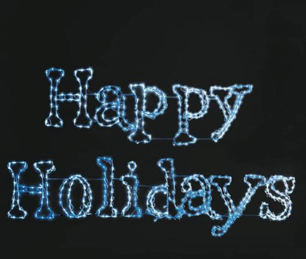Happy Holidays Warm White 18ft