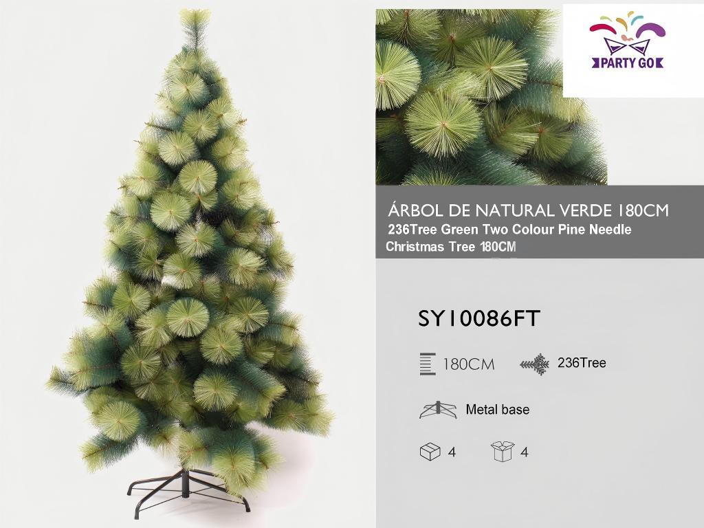 PVC Christmas Tree with lush green branches — installed by A Stuart’s Christmas for home and restaurant décor.